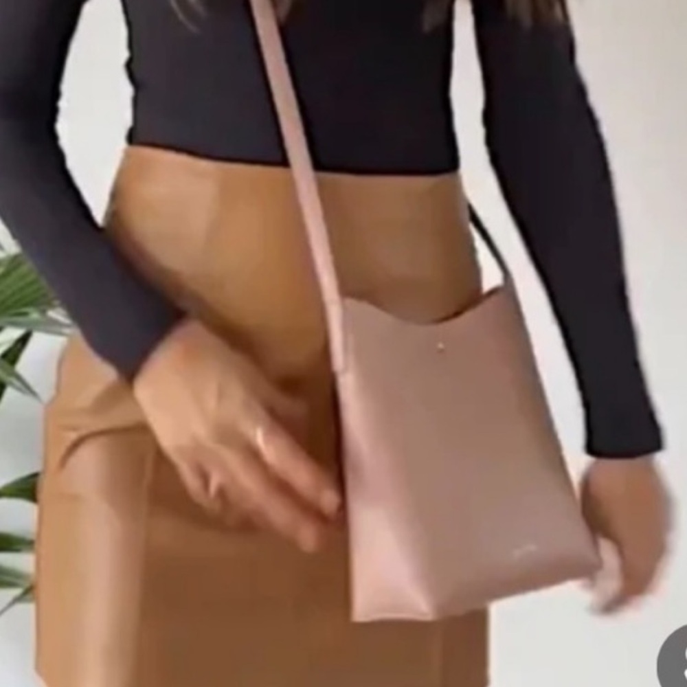 Samara Vegan Leather Light Pink Small Crossover Bag